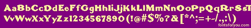 BrokenromanBold Font – Yellow Fonts on Purple Background