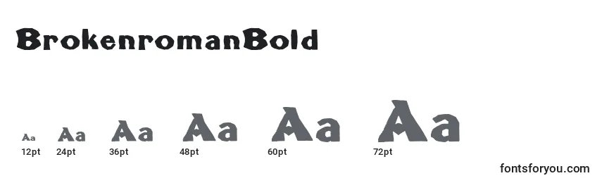 BrokenromanBold Font Sizes