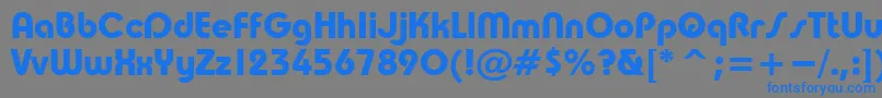 フォントTrsB – 灰色の背景に青い文字