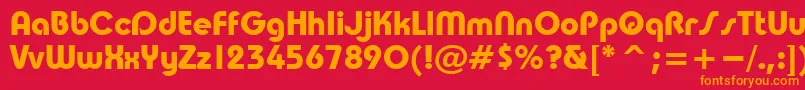 フォントTrsB – 赤い背景にオレンジの文字