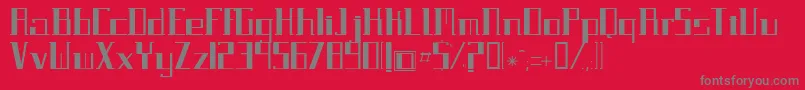 フォントParalela – 赤い背景に灰色の文字