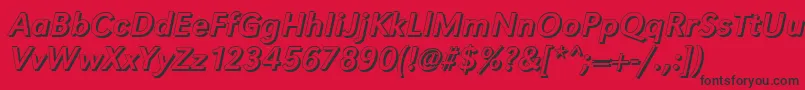 フォントGroteskshItalic – 赤い背景に黒い文字