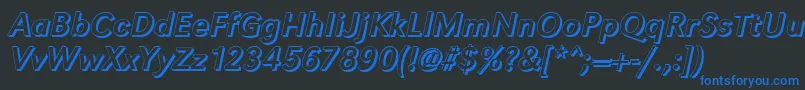 GroteskshItalic Font – Blue Fonts on Black Background