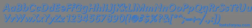GroteskshItalic Font – Blue Fonts on Gray Background