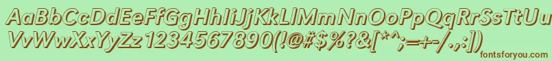 GroteskshItalic Font – Brown Fonts on Green Background