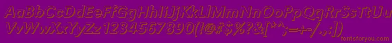 GroteskshItalic-fontti – ruskeat fontit violetilla taustalla