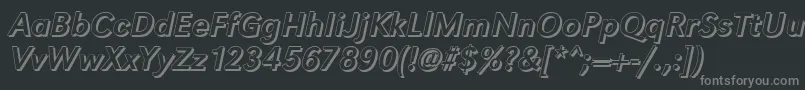 GroteskshItalic-fontti – harmaat kirjasimet mustalla taustalla
