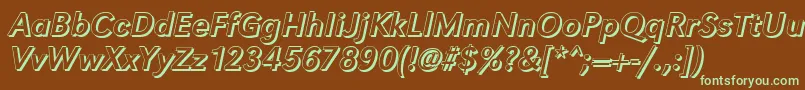 GroteskshItalic Font – Green Fonts on Brown Background