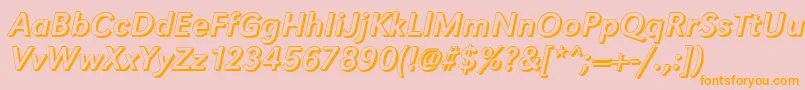 GroteskshItalic-Schriftart – Orangefarbene Schriften auf rosa Hintergrund