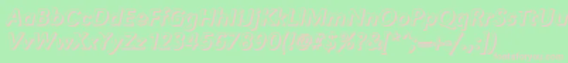 GroteskshItalic-fontti – vaaleanpunaiset fontit vihreällä taustalla