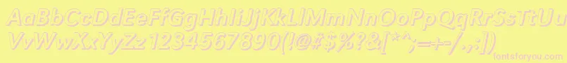 GroteskshItalic Font – Pink Fonts on Yellow Background