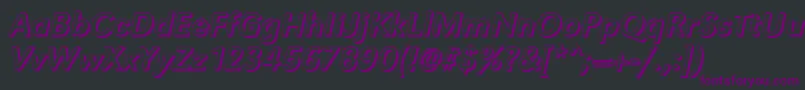 Czcionka GroteskshItalic – fioletowe czcionki na czarnym tle