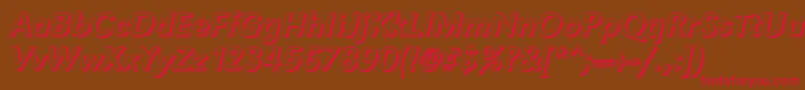 GroteskshItalic Font – Red Fonts on Brown Background