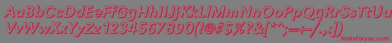 GroteskshItalic-Schriftart – Rote Schriften auf grauem Hintergrund