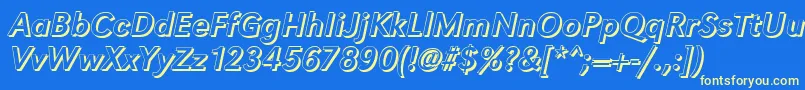 GroteskshItalic Font – Yellow Fonts on Blue Background