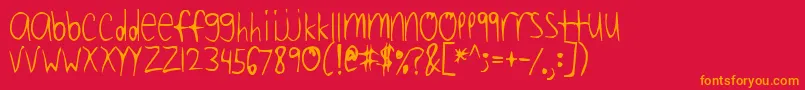 FourDecibelsAndFalling Font – Orange Fonts on Red Background