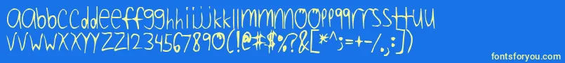 FourDecibelsAndFalling Font – Yellow Fonts on Blue Background