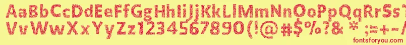 Crystallinenegative Font – Red Fonts on Yellow Background