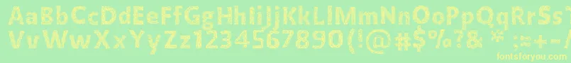 Crystallinenegative Font – Yellow Fonts on Green Background