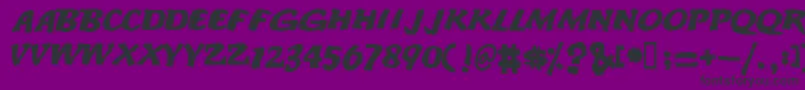 フォントAnodetonoone – 紫の背景に黒い文字