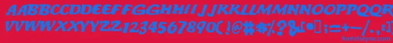 Anodetonoone Font – Blue Fonts on Red Background