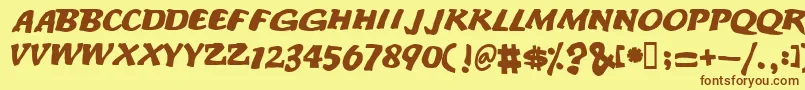 Anodetonoone Font – Brown Fonts on Yellow Background