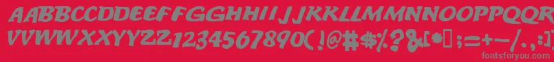 フォントAnodetonoone – 赤い背景に灰色の文字