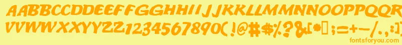 Anodetonoone Font – Orange Fonts on Yellow Background