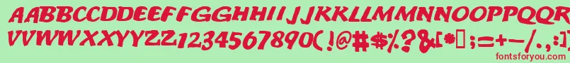 Anodetonoone Font – Red Fonts on Green Background