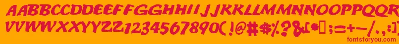 フォントAnodetonoone – オレンジの背景に赤い文字