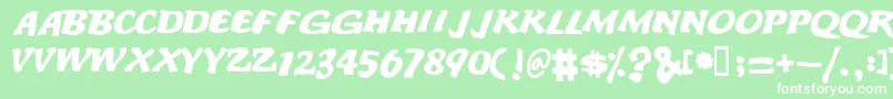 フォントAnodetonoone – 緑の背景に白い文字