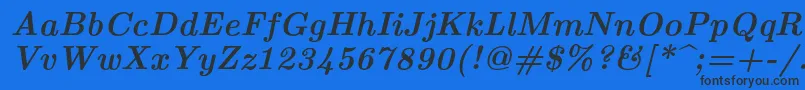 フォントLmroman10Bolditalic – 黒い文字の青い背景