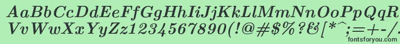 Lmroman10Bolditalic-fontti – mustat fontit vihreällä taustalla