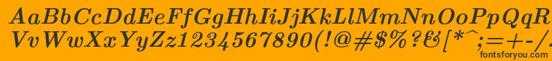Шрифт Lmroman10Bolditalic – чёрные шрифты на оранжевом фоне