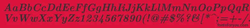 フォントLmroman10Bolditalic – 赤い背景に黒い文字