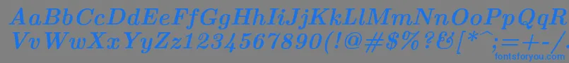 フォントLmroman10Bolditalic – 灰色の背景に青い文字