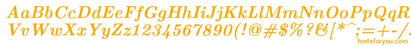 Lmroman10Bolditalic-Schriftart – Orangefarbene Schriften