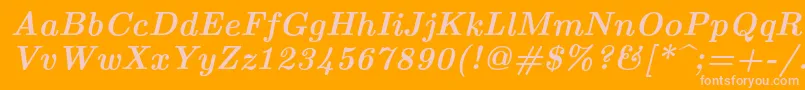 Шрифт Lmroman10Bolditalic – розовые шрифты на оранжевом фоне