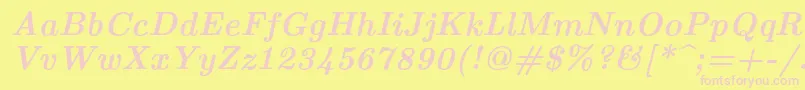 Lmroman10Bolditalic Font – Pink Fonts on Yellow Background