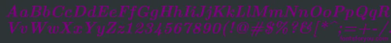 Шрифт Lmroman10Bolditalic – фиолетовые шрифты на чёрном фоне