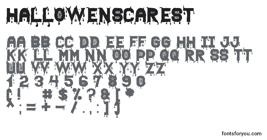 A fonte HallowenScareSt – alfabeto, números, caracteres especiais