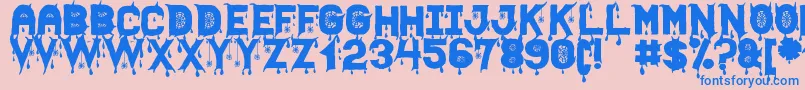 HallowenScareSt Font – Blue Fonts on Pink Background