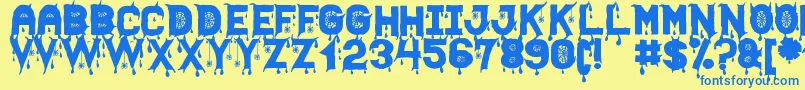 HallowenScareSt Font – Blue Fonts on Yellow Background