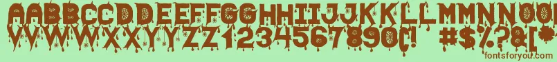 HallowenScareSt Font – Brown Fonts on Green Background