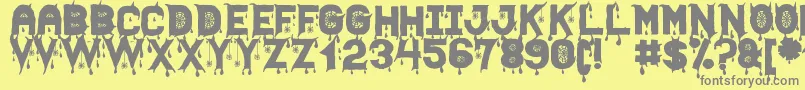 HallowenScareSt Font – Gray Fonts on Yellow Background