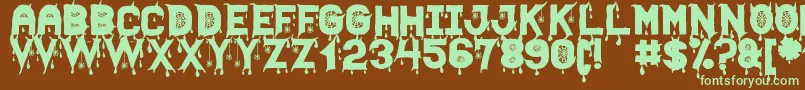 HallowenScareSt Font – Green Fonts on Brown Background