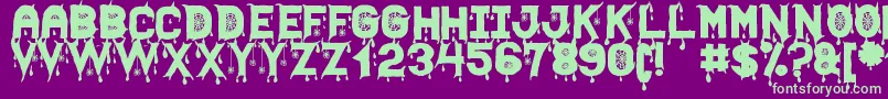 HallowenScareSt Font – Green Fonts on Purple Background