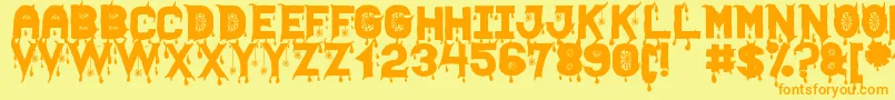 HallowenScareSt Font – Orange Fonts on Yellow Background