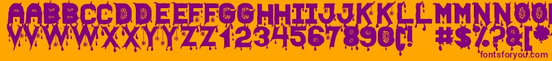 HallowenScareSt-Schriftart – Violette Schriften auf orangefarbenem Hintergrund