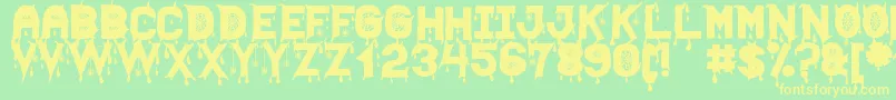 HallowenScareSt Font – Yellow Fonts on Green Background